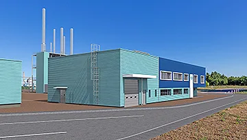Plateforme industrielle et bâtiment tertiaire