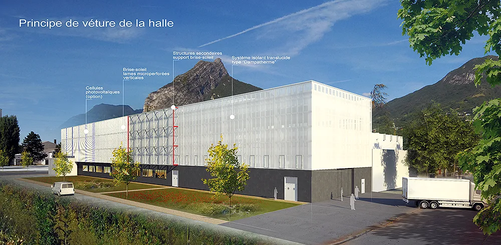 Principe de vêture de la halle