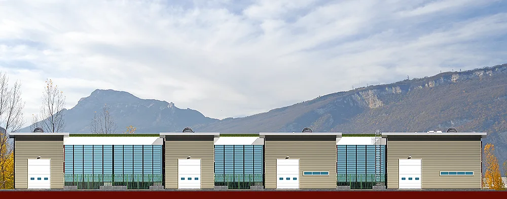 Façade sur accès de service